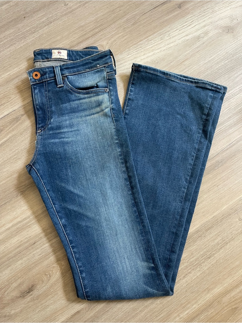 Ag Adriano Goldschmied Blue Fade Wide-Leg Jeans